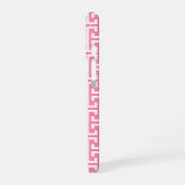 Monogram roze en Navy Preppy Pattern iPhone 16 Hoesje (Linkerkant)