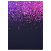 Monogram roze en Paarse faux Glitter & Diamonds Klembord (Achterkant)
