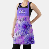 Monogram Roze en Paarse Floral Schort (Insitu)