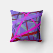 Monogram roze en Paarse geometrische lijnen Kussen (Achterkant)