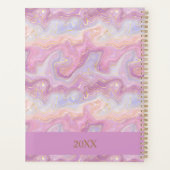 Monogram Roze en Paarse Iridiescent Agaat Geode Planner (Achterkant)