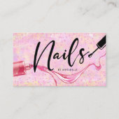 Monogram roze en Paarse ongevraagde nagels Visitekaartje (Voorkant)