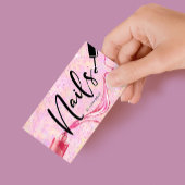 Monogram roze en Paarse ongevraagde nagels Visitekaartje