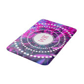 Monogram roze en Paarse Succulente Kunst Badmat (Gekanteld)