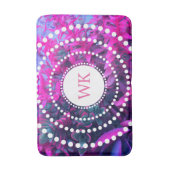 Monogram roze en Paarse Succulente Kunst Badmat (Voorkant Verticaal)
