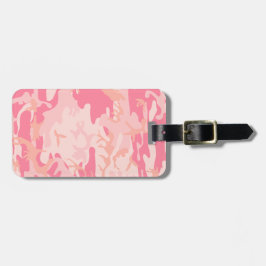 Monogram Roze en Peach Camo Camouflage Bagagelabel