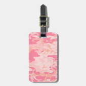 Monogram Roze en Peach Camo Camouflage Bagagelabel (Voorkant verticaal)