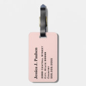 Monogram Roze en Peach Camo Camouflage Zwart Bagagelabel (Achterkant verticaal)