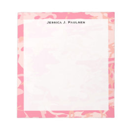 Monogram Roze en Perzik Camouflage Notitieblok