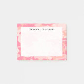 Monogram roze en perzik camouflage post-it® notes (Voorkant)
