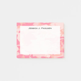 Monogram roze en perzik camouflage post-it® notes