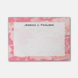 Monogram Roze en Perzik Camouflage Post-it® Notes