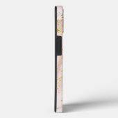 Monogram Roze en Wit Marmer Draaiend Goud Glitter Case-Mate iPhone Case (Achterkant / Rechts)