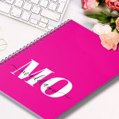 Monogram roze en wit Notitieboek