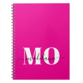 Monogram roze en wit Notitieboek (Voorkant)