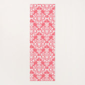 Monogram roze en witte Damask Trendy Yogamat (Achterkant)