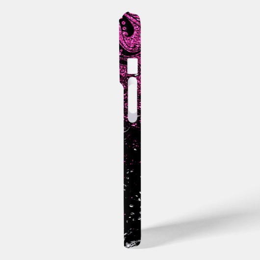 Monogram Roze en Witte Glitter Case-Mate iPhone Case (Achterkant / Links)