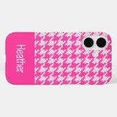 Monogram roze en witte horsthoek patroon Case-Mate iPhone case (Achterkant (horizontaal))