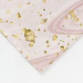 Monogram Roze en Witte Marmer Werveling Goud Glitt Fleece Deken (Hoek)