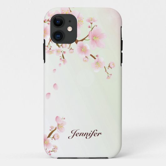 Monogram roze en witte Natuur Case-Mate iPhone Case (Achterkant)