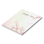 Monogram roze en witte Natuur Notitieblok (Linkerzijde)