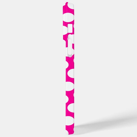 Monogram roze en witte poka Dots zwarte cirkel Case-Mate iPhone Case (Achterkant / Links)