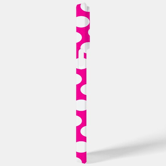 Monogram roze en witte poka Dots zwarte cirkel Case-Mate iPhone Case (Achterkant / Rechts)