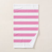 Monogram roze en witte strepen bad handdoek (Handdoek)
