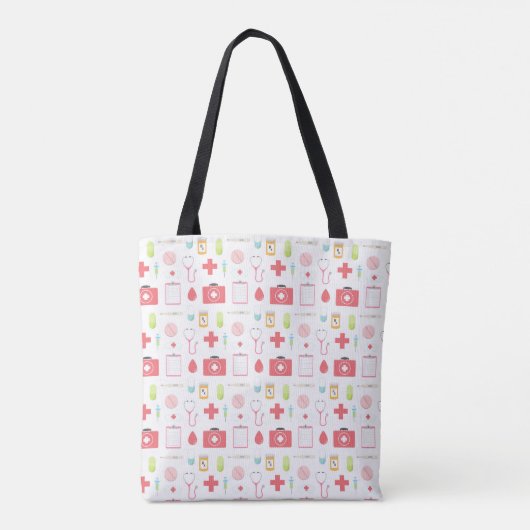 Monogram Roze en Witte zweren Tote Bag (Achterkant)