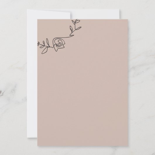 Monogram Roze en Zwart huwelijk Kaart (Achterkant)