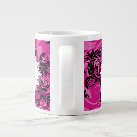 Monogram Roze en Zwart Roze Jumbo 20 oz. Mok (Achterkant)