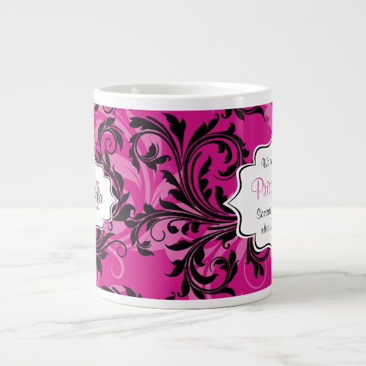Monogram Roze en Zwart Roze Jumbo 20 oz. Mok (Voorkant)