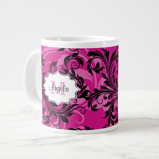 Monogram Roze en Zwart Roze Jumbo 20 oz. Mok (Links)