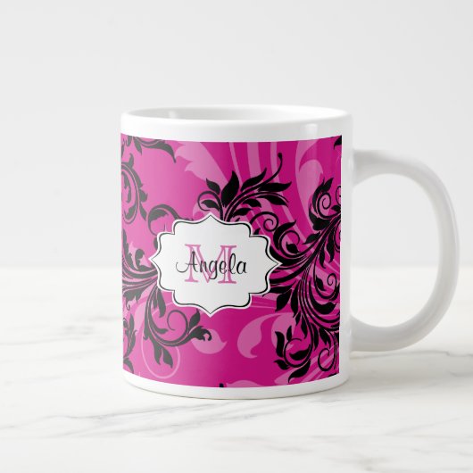 Monogram Roze en Zwart Roze Jumbo 20 oz. Mok (Rechts)