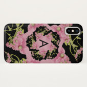 Monogram roze en zwarte Achillea Case-Mate iPhone Case (Achterkant (horizontaal))