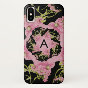 Monogram roze en zwarte Achillea Case-Mate iPhone Case