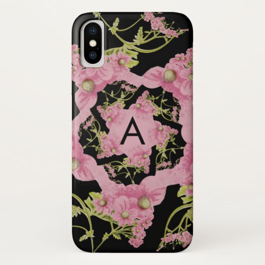 Monogram roze en zwarte Achillea Case-Mate iPhone Case (Achterkant)