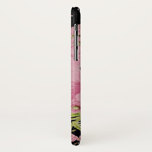 Monogram roze en zwarte Achillea Case-Mate iPhone Case (Achterkant/links)