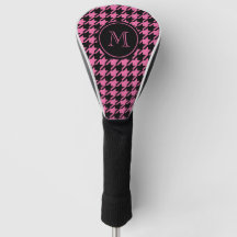 Monogram roze en zwarte heoundstooth