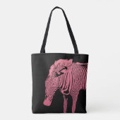 Monogram Roze en zwarte Zebra Tote Bag (Achterkant)