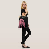 Monogram Roze en zwarte Zebra Tote Bag (Op model)