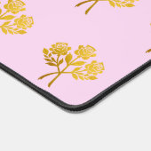  Monogram Roze Faux Gold Rozen Bloemen Bureaumat (Hoek)