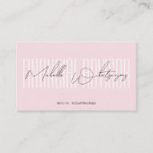 Monogram roze FINANCIËLE ADVISEUR modern script Visitekaartje (Voorkant)