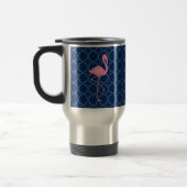 Monogram Roze Flamingo Navy Quatrefoil Reisbeker (Links)
