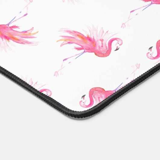 Monogram roze flamingo schattig bureaumat (Hoek)