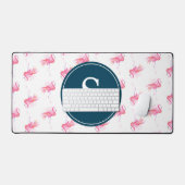Monogram roze flamingo schattig bureaumat (Keyboard & Muis)