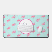 Monogram roze flamingo schattig bureaumat (Keyboard & Muis)