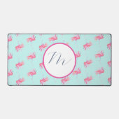 Monogram roze flamingo schattig bureaumat (Voorkant)