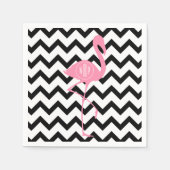 Monogram roze flamingo + zwarte Chevron Servetten (Voorkant)