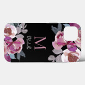 Monogram Roze Floral Case-Mate iPhone Case (Achterkant (horizontaal))
